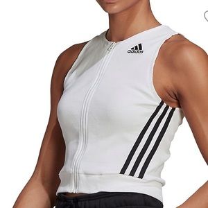Adidas front zip fitted Tank Top